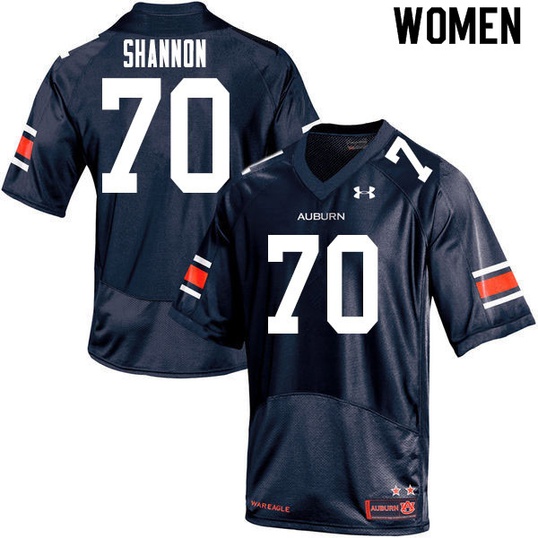 Women's Auburn Tigers #70 David Shannon Navy 2020 College Stitched Football Jersey